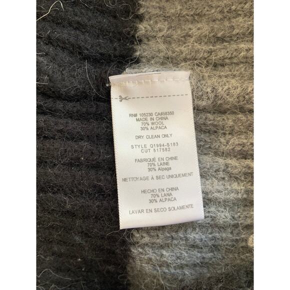 Equipment Pullover Sweater Gray Wool Alpaca Striped Crew Neck Sz S Dark Academia - Picture 7 of 11